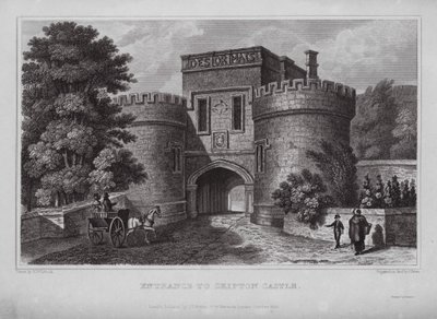 Entrance to Skipton Castle by Nathaniel (after) Whittock