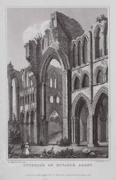 Interior of Rivaulx Abbey by Nathaniel (after) Whittock