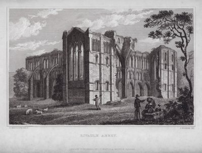 Rivaulx Abbey by Nathaniel (after) Whittock