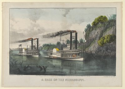 A Race on the Mississippi by Currier and Ives