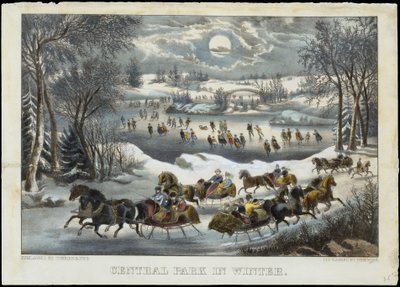 Central Park in Winter, 1877-94 by Currier and Ives