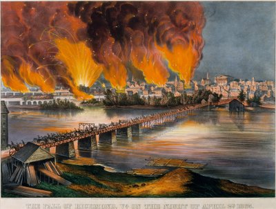 The Fall of Richmond, Virginia, on the Night of April 2nd, 1865, 1865 by Currier and Ives