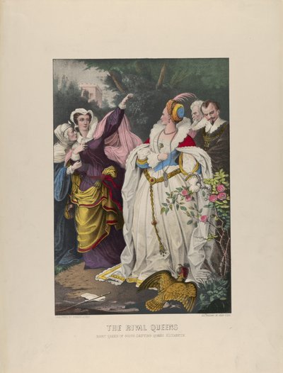 The Rival Queens - Mary Queen of Scots Defying Queen Elizabeth, 1857-72 by Currier and Ives