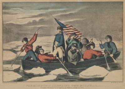 Washington Crossing the Delaware - Evening Previous to the Battle of Trenton, December, 1857-71 by Currier and Ives