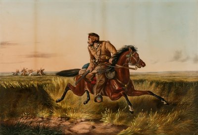 A Prairie Hunter--One Rubbed Out by Nathaniel Currier