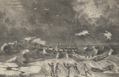 Dreadful Wreck of the Mexico on Hempstead Beach, January 2nd, 1837 by Nathaniel Currier