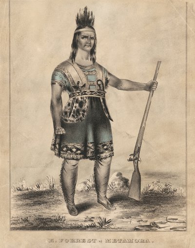 E. Forrest as Metamora by Nathaniel Currier