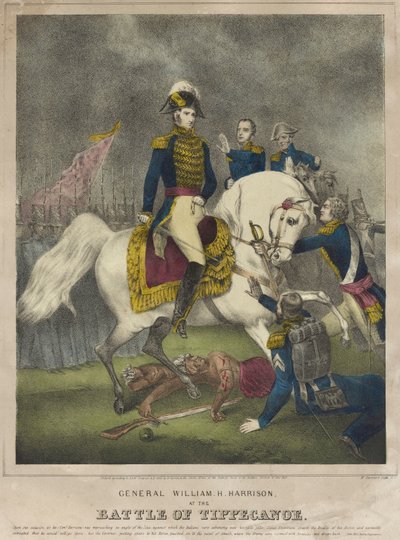General William H. Harrison at the Battle of Tippecanoe by Nathaniel Currier
