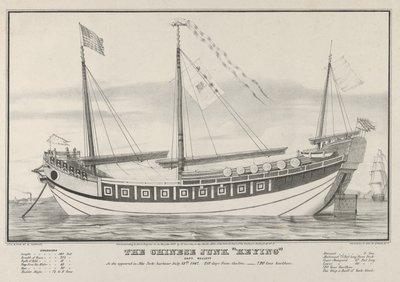 The Chinese Junk Keying-Captain Kellett, As She Appeared in New York Harbour July 13th, 1847 by Nathaniel Currier
