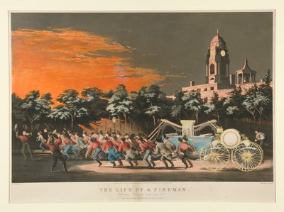 The Life of a Fireman: The Race by Nathaniel Currier