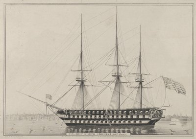 U. S. Ship North Carolina, 102 Guns, 1843 by Nathaniel Currier