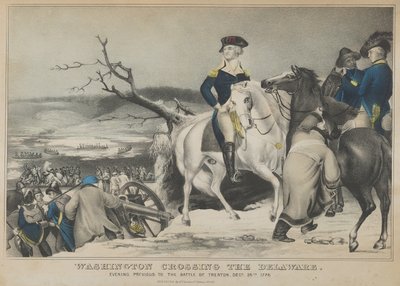 Washington Crossing the Delaware-Evening Previous to the Battle of Trenton, December 25th by Nathaniel Currier