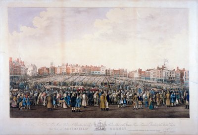 Smithfield Market, West Smithfield, City of London by Nathaniel Whittock