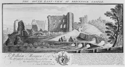 The South-East View of Brecknock Castle, 1741 by Nathaniel and Samuel Buck