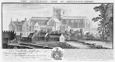 The South-East View of Brecknock Priory, 1741 by Nathaniel and Samuel Buck