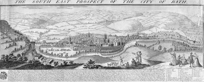 The South East Prospect of the City of Bath, 1734 by Nathaniel and Samuel Buck