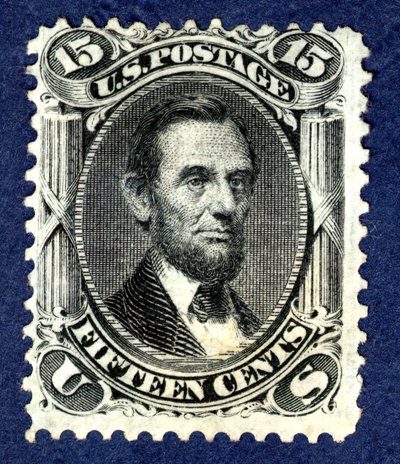 15c Abraham Lincoln F Grill single, 1867 by National Bank Note Company