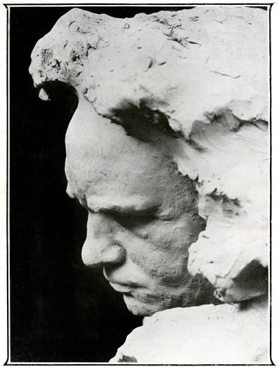 Profile face of Ludwig van Beethoven (1770-1827), detail of a bronze bust by Naum Aronson