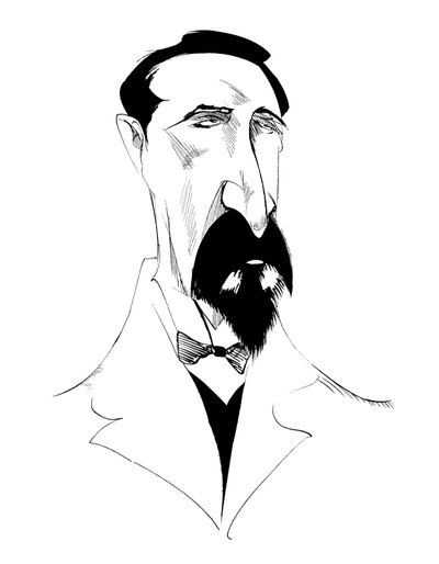 Alexander Borodin, Russian Composer, B/W Caricature, 2010 by Neale Osborne by Neale Osborne