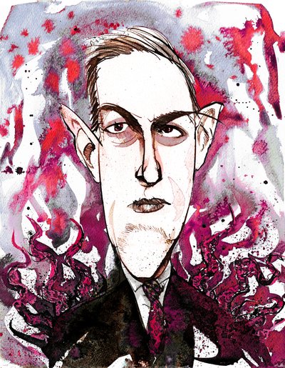 American Horror and Science Fiction Writer Howard Phillips Lovecraft (1890-1937); Caricature by Neale Osborne