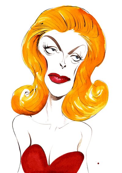 Julie London American Singer and Actress (1926-2000); Colour Caricature by Neale Osborne