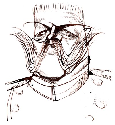 Paul von Hindenburg, Polish-born, German general and president (1847-1934); caricature by Neale Osborne