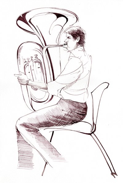 Tuba player by Neale Osborne