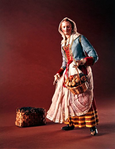 Shepherdess, from the Christmas Creche and tree by Neapolitan School