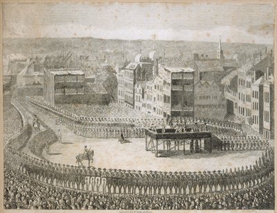 Execution of the rebel lords in 1745, Tower Hill, London by Neele and Stockley