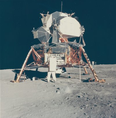 Buzz Aldrin with Apollo 11 Lunar Module on the Moon, 1969 by Neil Armstrong