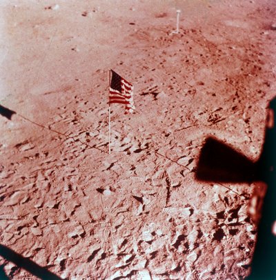 US Flag on the Moon, Apollo 11 Mission, July 1969 by Neil Armstrong