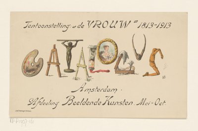 Announcement Card of the Exhibition The Woman, 1813-1913 by Nelly Bodenheim (signed by artist)