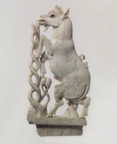 Openwork furniture plaque with a rearing goat, c.9th-8th century B.C. by Neo Assyrian