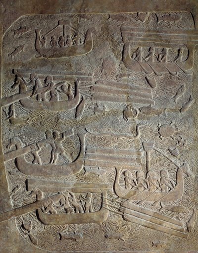 Mesopotamia in the Neo-Assyrian Era: Naval Expedition, Transport of Wood from Lebanon by Neo Assyrian Neo Assyrian