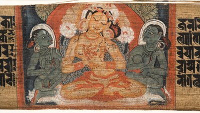 Folio 2r Goddess Prajnaparamita, from the Astasahasrika Prajnaparamita (detail) by Nepalese School