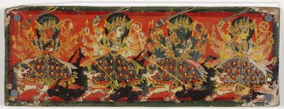 One of a pair of manuscript covers depicting Devi as the Eight Mothers by Nepalese School