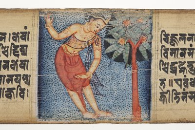 Sudhana Standing Beside a Tree, from the Gandavyuha by Nepalese School