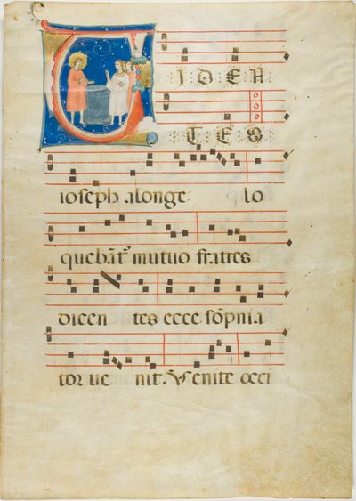 Joseph and His Brothers at the Well, Initial V from an Antiphonary by Neri da Rimini