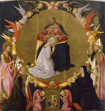 The Coronation of the Virgin with Angels and Four Saints, c.1470-75 by Neri di Bicci