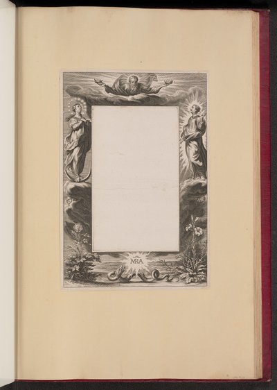 Border Illustration with God the Father, Two Saints, and a Serpent by Netherlandish 17th Century