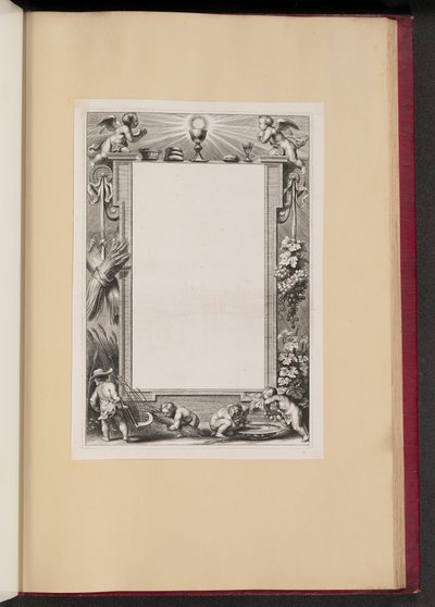 Border Illustration with Putti Harvesting Offerings to God by Netherlandish 17th Century