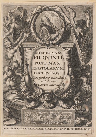 Title Page for Apostolicarvm PII Qvinti Pont. Max... by Netherlandish 17th Century after Sir Peter Paul Rubens