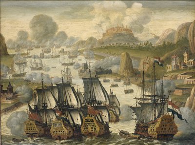 The Sea Battle of Vigo Bay, 23 October 1702, ca 1705 by Netherlandish Master