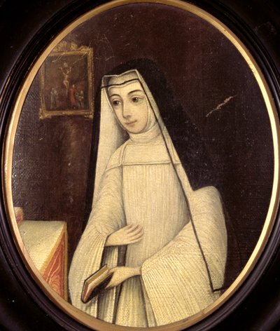 Frances Justina Huddleston in the habit of a nun of the order of Augustinian Canonesses at the English Convent in Bruges by Netherlandish School