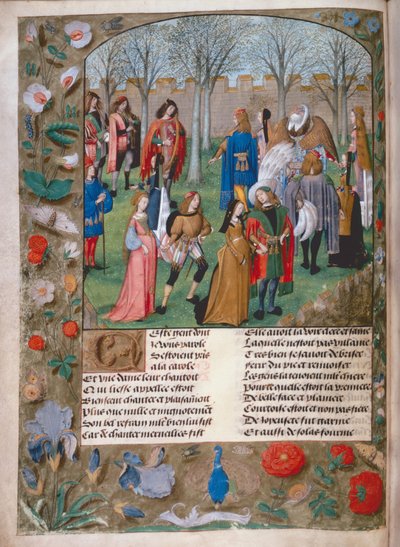 The Carolle in the Garden (from the Roman de la Rose, Bruges, c.1490-1500) by Netherlandish School