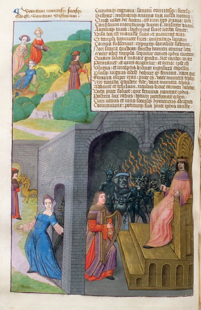 Orpheus and Eurydice, Cerberus and Pluto, from Metamorphoses 10 by Ovid by Netherlandish School