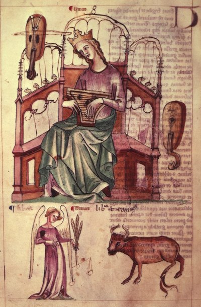 Venus playing a psaltery, from 