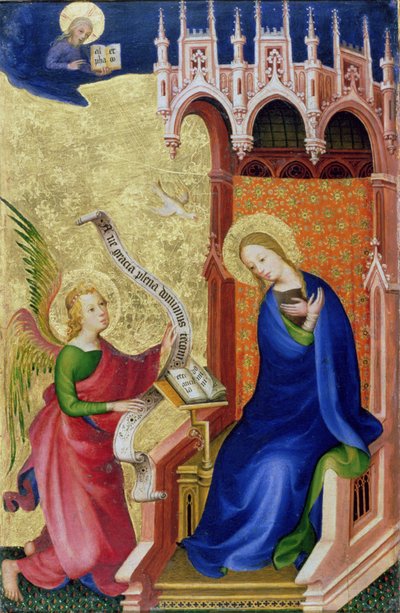 The Annunciation, from a folding altarpiece by Netherlandish School