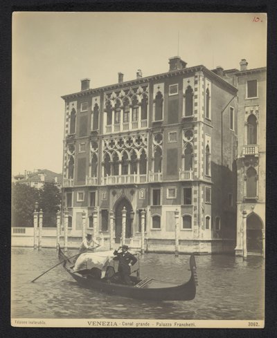 Exterior of the Palazzo Cavalli-Franchetti in Venice by Neue Photographische Gesellschaft