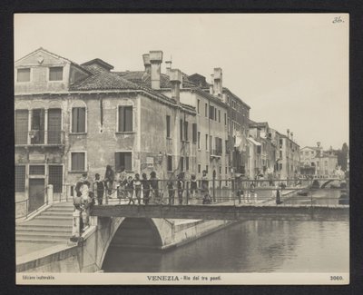 View of the Rio dei Tre Ponti in Venice by Neue Photographische Gesellschaft